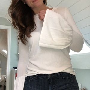 Ivory trumpet sleeve sweater